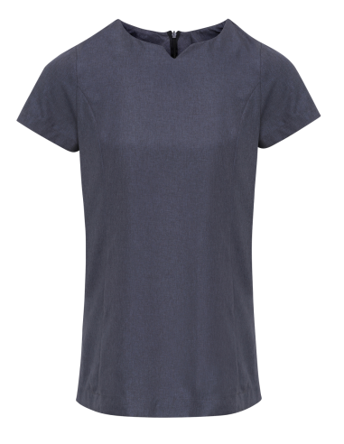 PRE-PR688-‘VIOLA' LINEN-LOOK CUT NECK BEAUTY TUNIC